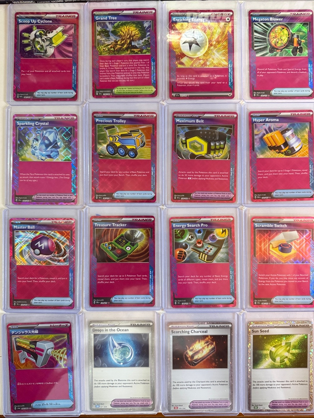Pokemon Pink Trainer & Energy Holo Card Lot